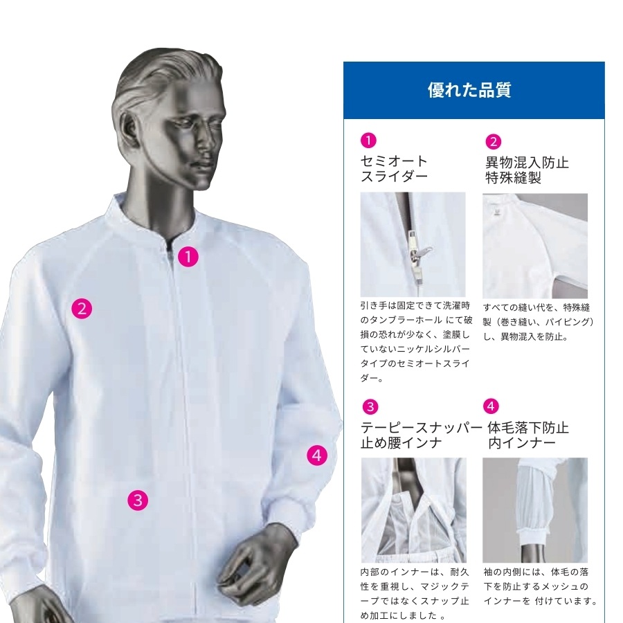 異物混入しない白衣