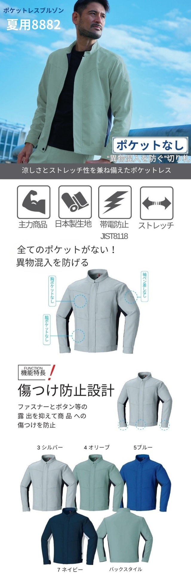 ポケット無作業着