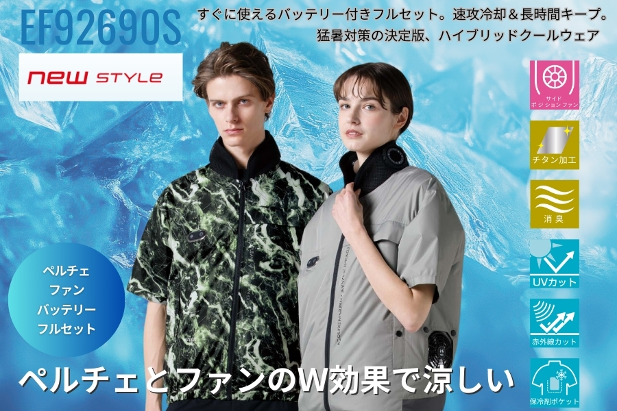 サンエスEF92690Sペルチェファン半袖ブルゾン