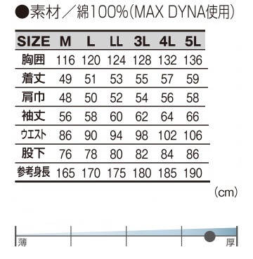 高視認防炎ツナギサイズ