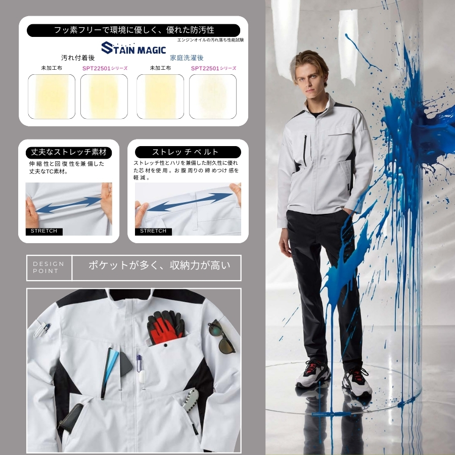 汚れに強い作業服