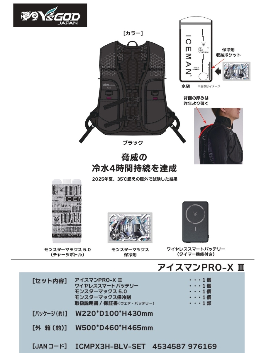 ICEMAN PRO-X3山真製鋸2026年アイスマンプロ冷却ベスト
