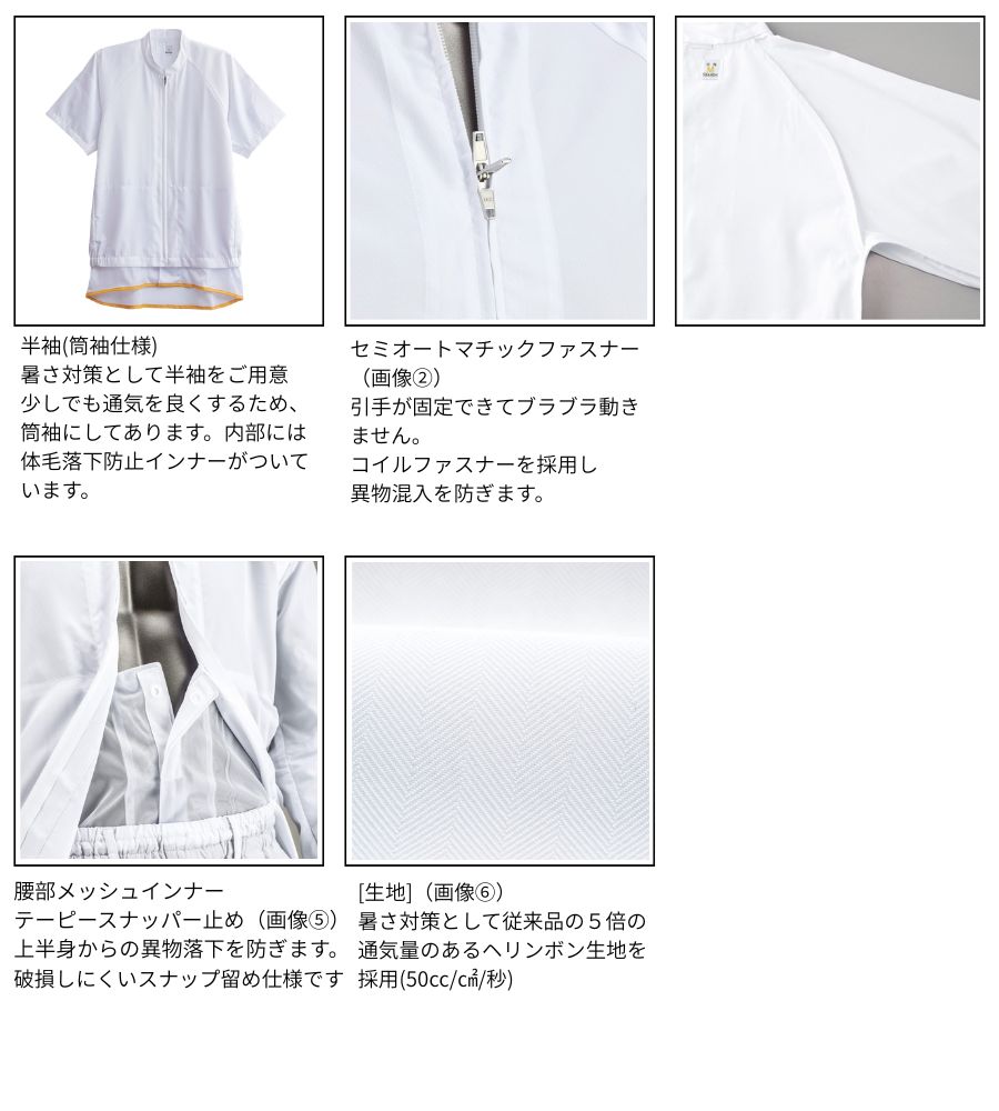 THP1810食品衛生白衣半袖
