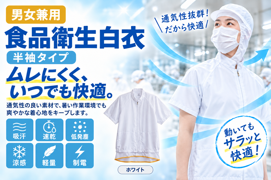 THP1810食品衛生白衣半袖
