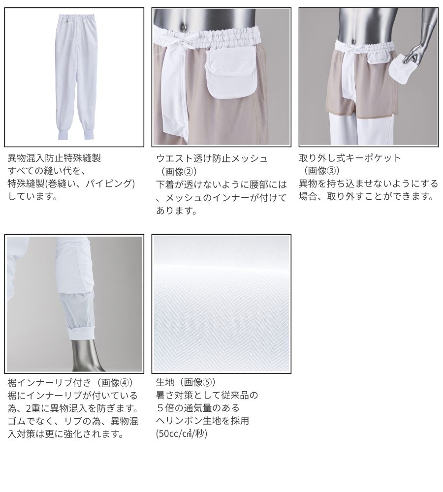 THP5960食品衛生白衣パンツ